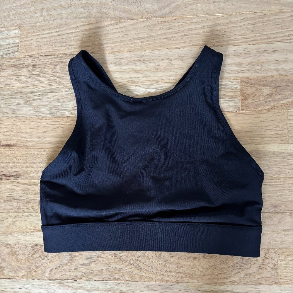 Fabletics Women's No-Bounce High Impact Sports Bra Black Large